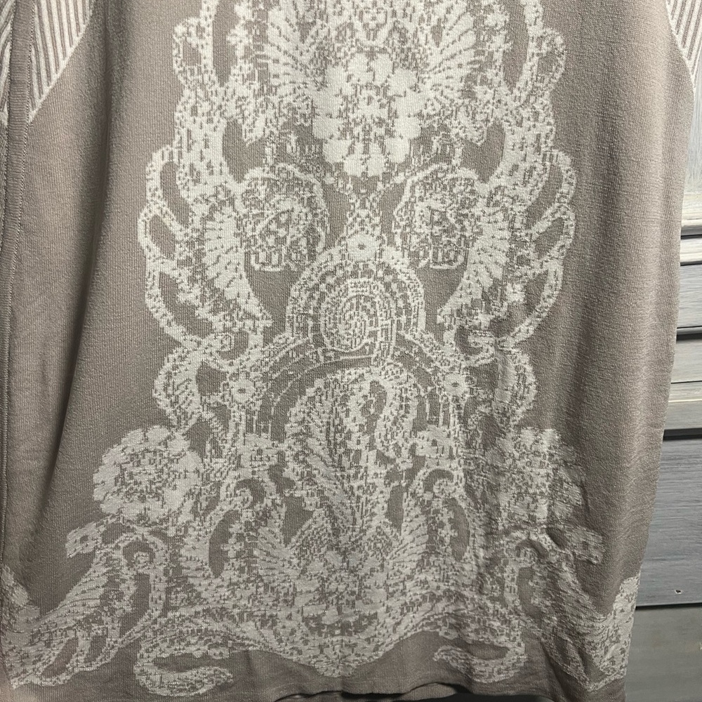 Yoana Baraschi‎ Tan & Cream Knit Bodycon Embroidered Sweater Dress - Picture 2 of 6